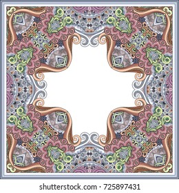 Vector abstract ornamental nature ethnic color frame