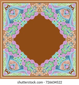Vector abstract ornamental nature ethnic color frame