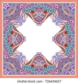 Vector abstract ornamental nature ethnic color frame