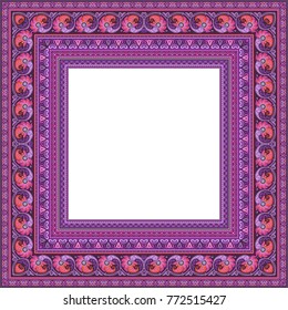 Vector abstract ornamental nature ethnic color frame