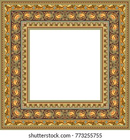 Vector abstract ornamental nature ethnic color frame