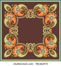 Vector abstract ornamental nature ethnic color border