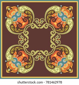Vector abstract ornamental nature ethnic color border