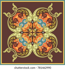 Vector abstract ornamental nature ethnic color border