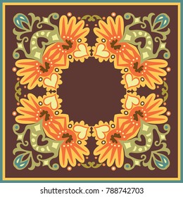 Vector abstract ornamental nature ethnic color border