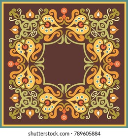 Vector abstract ornamental nature ethnic color border