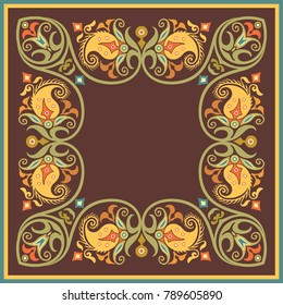 Vector abstract ornamental nature ethnic color border