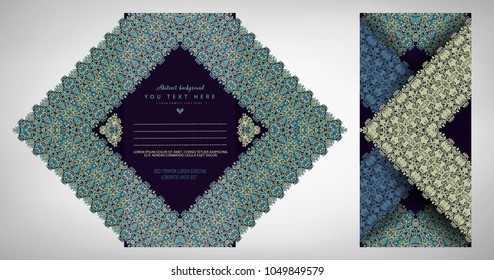 vector abstract ornamental nature folded and unfolded postcard template