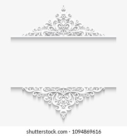 Vector abstract ornamental nature vintage frame. Modern volumetric floral elements. Trendy craft style illustration