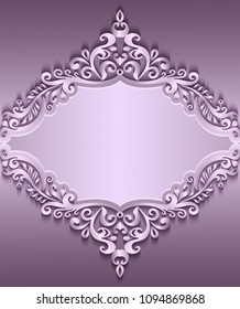 Vector abstract ornamental nature vintage frame. Modern volumetric floral elements. Trendy craft style illustration