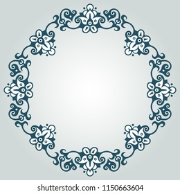 Vector abstract ornamental nature vintage frame. Floral illustration