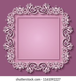 Vector abstract ornamental nature vintage frame. Modern color volumetric floral elements. Trendy craft style illustration