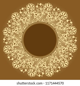 Vector abstract ornamental nature vintage frame. Floral colorful illustration