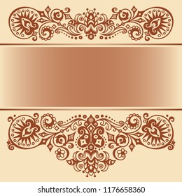 Vector abstract ornamental nature vintage border. Floral decorative colorful illustration