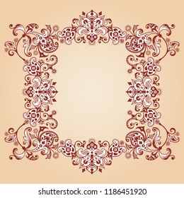 Vector abstract ornamental nature vintage border. Floral decorative colorful illustration