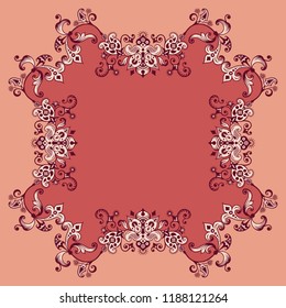 Vector abstract ornamental nature vintage border. Floral decorative colorful illustration