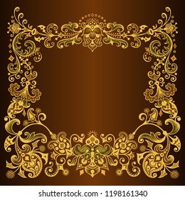 Vector abstract ornamental nature vintage border. Floral decorative colorful illustration