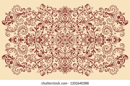 Vector abstract ornamental nature vintage background. Floral decorative colorful illustration