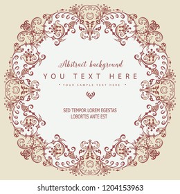 Vector abstract ornamental nature vintage border. Floral decorative colorful illustration