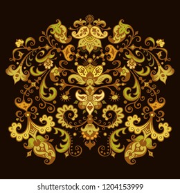 Vector abstract ornamental nature vintage background. Floral decorative colorful illustration