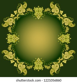 Vector abstract ornamental nature vintage border. Floral decorative colorful illustration