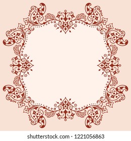 Vector abstract ornamental nature vintage border. Floral decorative colorful illustration