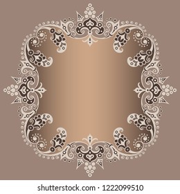 Vector abstract ornamental nature vintage border. Floral decorative colorful illustration