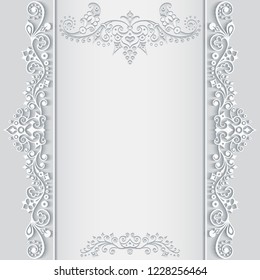 Square Frame Cutout Paper Lace Border Stock Vector (Royalty Free ...