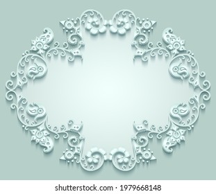 Vector abstract ornamental nature vintage frame. Modern monochrome floral elements. Trendy craft style illustration