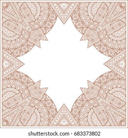 Vector abstract ornamental outline ethnic frame