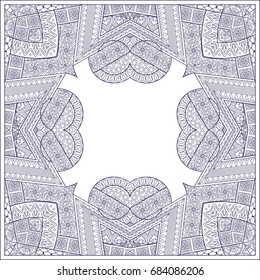 Vector abstract ornamental outline ethnic frame