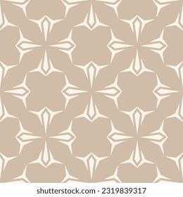 Patrón abstracto ornamental sin costura vectorial. Sencilla y elegante textura de estilo gótico. Sutil fondo de flores beige con cruces, formas florales. Repetir el diseño geológico para la decoración, impresión, papel pintado, textil