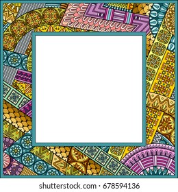 Vector abstract ornamental vintage ethnic frame