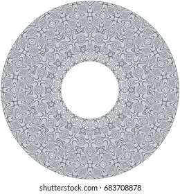 Vector abstract ornamental vintage ethnic round frame