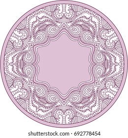 Vector abstract ornamental vintage ethnic round frame