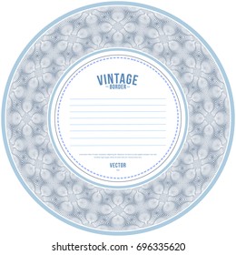 Vector abstract ornamental vintage ethnic round frame