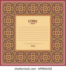 Vector abstract ornamental vintage ethnic border