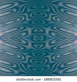 Vector abstract ornate symmetrical backdrop of lines in trendy color 2021 tidewater green. Contemporary blend texture for web background saver, mobile apps, business card, image of blog, site.