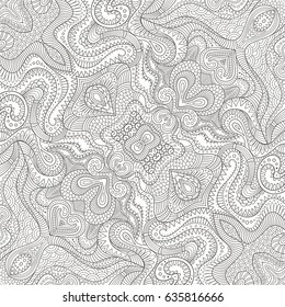 Vector abstract outline ethnic hand drawn background