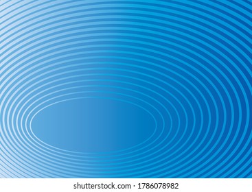 Vector abstract oval background with gradient blue stripes