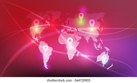 Vector abstract overlaid on top of the circuit card