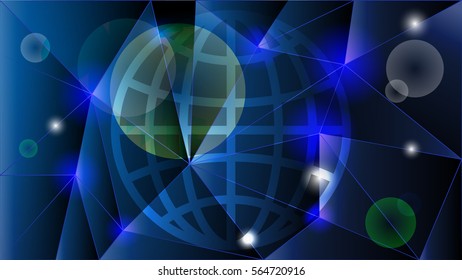 Vector abstract overlaid on top of the icon symbolizing the globe