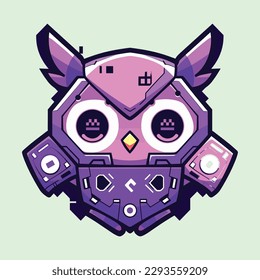 Vector abstract owl robot vector icon illustration. animal illustration concept isolated