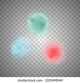 Vector abstract paint spray color on transparent background. Hand painted watercolor circles,vector