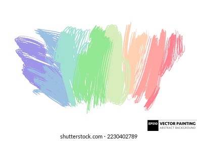 Vector abstract painting background. Hand-drawn artwork, textured stains. Pastel color hand drawn strokes artistic backdrop.