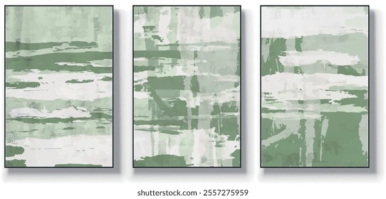 Vector abstract painting of three pieces. Modern print. Decorative Arts. poster, art painting