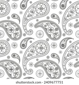 Vector abstract paisley and floral vintage hand-drawn pattern. Vector abstract paisley and floral vintage background.