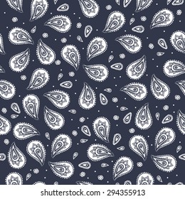 Vector abstract paisley and floral vintage hand-drawn pattern. Vector abstract paisley and floral vintage background.