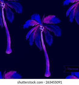 Vector abstract palm seamless pattern.