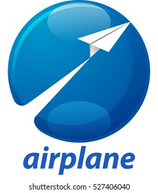 Vector abstract, paper airplane, fly to the top